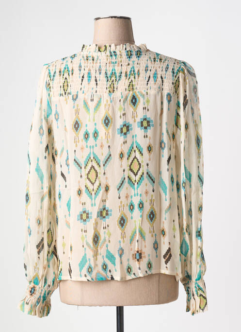 Blouse imprimé fantaisie manches longues beige CREAM femme
