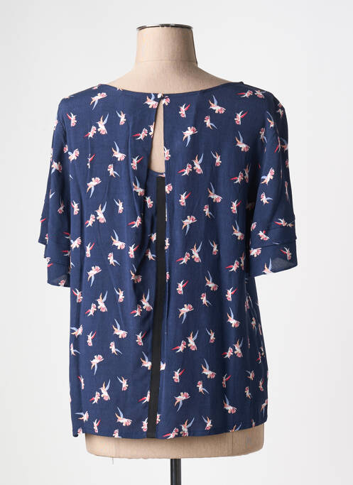 Blouse imprimé fantaisie manches courtes bleu ET COMPAGNIE femme