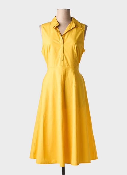 Robe mi-longue sans manche sans manche jaune NINATI femme