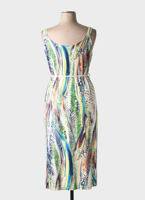 Robe longue imprimé fantaisie fines bretelles vert BATIDA femme
