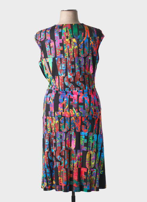 Robe mi-longue imprimé fantaisie sans manche noir EROKE femme