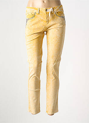Jeans coupe slim stretch taille normale jaune ET COMPAGNIE femme