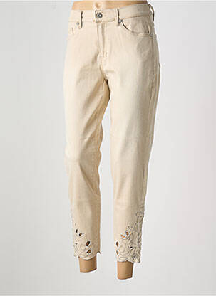 Jeans coupe slim stretch taille normale beige ANNA MONTANA femme