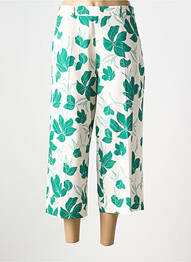 Pantalon 7/8 taille à pinces taille normale vert XT STUDIO femme