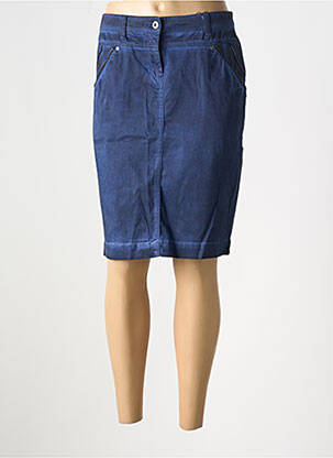 Jupe mi-longue stretch bleu SANDWICH femme