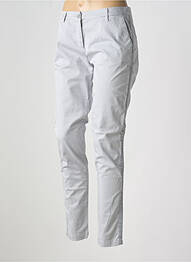 Pantalon chino tissage popeline taille normale gris SANDWICH femme