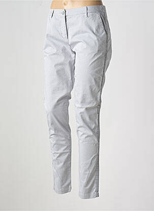 Pantalon chino tissage popeline taille normale gris SANDWICH femme