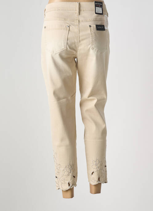Jeans coupe slim stretch taille normale beige ANNA MONTANA femme