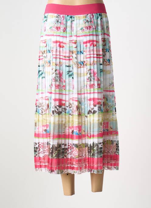 Jupe longue doublure rose JUST WHITE femme