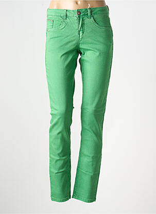 Jeans coupe slim stretch taille normale vert CREAM femme