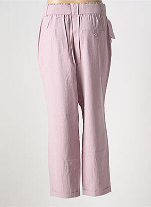 Pantalon droit tissage crêpe taille normale violet YAYA femme