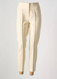 Pantalon 7/8 taille haute taille haute beige YAYA femme