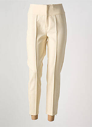 Pantalon 7/8 taille haute taille haute beige YAYA femme