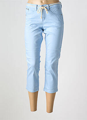 Pantacourt stretch taille normale bleu CREAM femme