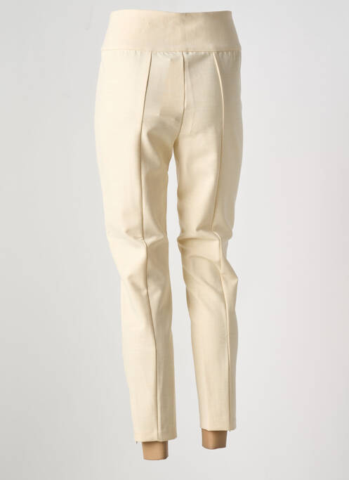Pantalon 7/8 taille haute taille haute beige YAYA femme