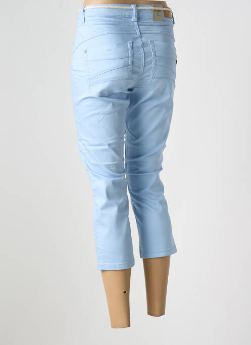 Pantacourt stretch taille normale bleu CREAM femme
