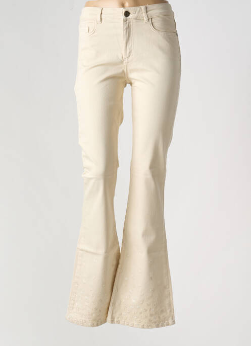 Jean coupe flare beige FABIENNE CHAPOT pour femme