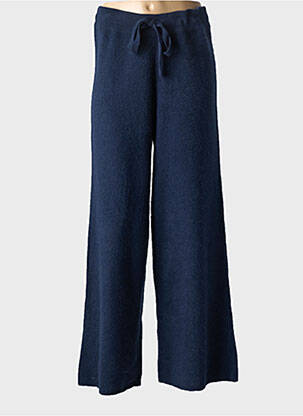 Pantalon flare taille élastique bleu MAJESTIC FILATURES femme