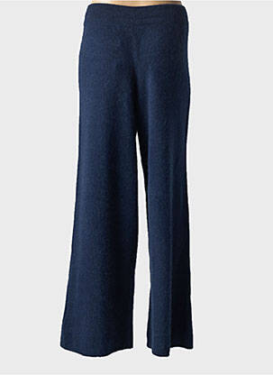 Pantalon flare taille élastique bleu MAJESTIC FILATURES femme