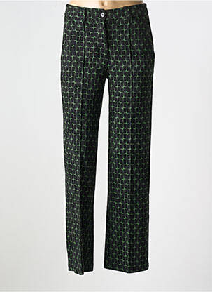 Pantalon droit fermeture zippée sous rabat boutonné noir ZILCH femme