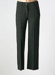 Pantalon droit fermeture zippée sous rabat boutonné noir ZILCH femme
