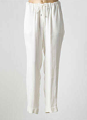 Pantalon slim taille élastique blanc HANA SAN femme