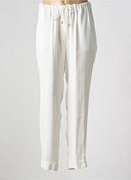 Pantalon slim taille élastique blanc HANA SAN femme