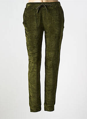 Pantalon slim taille élastique vert MAJESTIC FILATURES femme