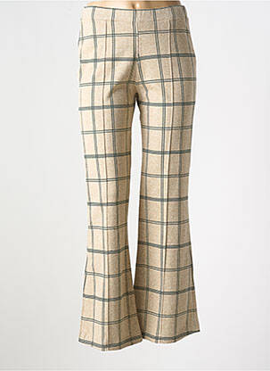Pantalon flare taille élastique beige INDI & COLD femme