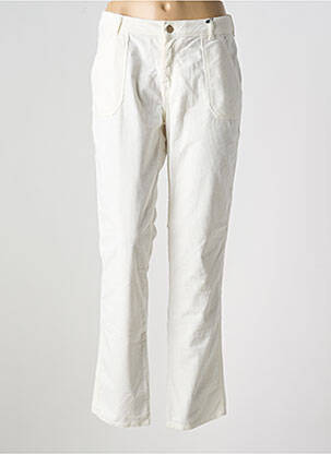 Pantalon droit fermeture zippée sous rabat boutonné blanc ATELIER BOHÈME femme