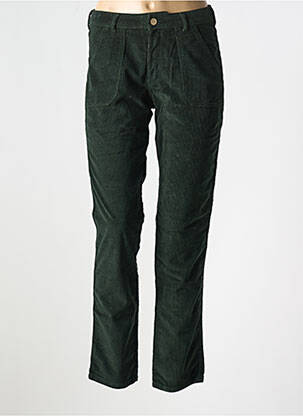 Pantalon droit fermeture zippée sous rabat boutonné vert ATELIER BOHÈME femme