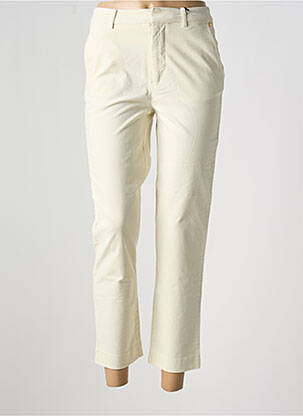 Pantalon 7/8 fermeture zippée sous rabat boutonné beige SCOTCH & SODA femme