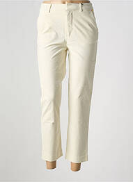 Pantalon 7/8 fermeture zippée sous rabat boutonné beige SCOTCH & SODA femme