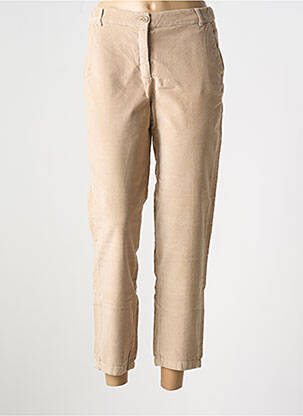 Pantalon 7/8 fermeture zippée sous rabat boutonné beige HARTFORD femme