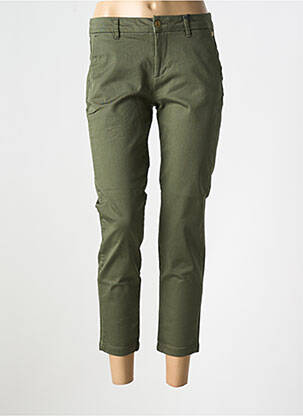 Pantalon 7/8 fermeture zippée sous rabat boutonné vert FREEMAN T.PORTER femme