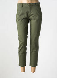Pantalon 7/8 fermeture zippée sous rabat boutonné vert FREEMAN T.PORTER femme
