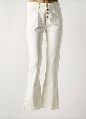 Jeans bootcut taille haute taille haute beige MADEMOISELLE FANI femme