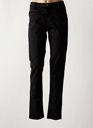 Pantalon slim tissage popeline taille normale noir DENIM STUDIO femme