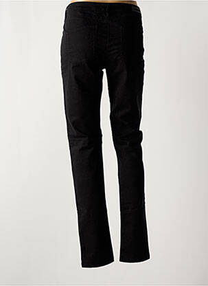 Pantalon slim tissage popeline taille normale noir DENIM STUDIO femme
