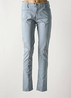 Pantalon slim tissage popeline taille normale gris DENIM STUDIO femme