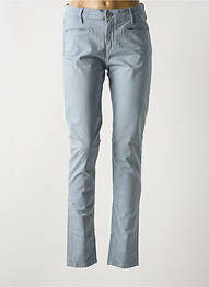 Pantalon slim tissage popeline taille normale gris DENIM STUDIO femme