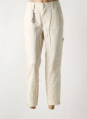 Pantalon 7/8 taille haute taille haute beige MARC AUREL femme
