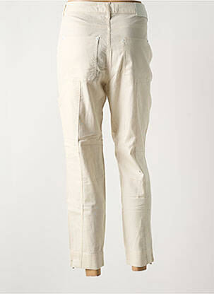 Pantalon 7/8 taille haute taille haute beige MARC AUREL femme