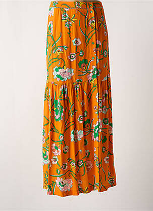 Jupe longue tissage crêpe orange LA PETITE FRANCAISE femme