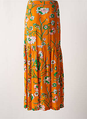 Jupe longue tissage crêpe orange LA PETITE FRANCAISE femme