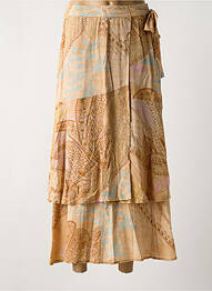 Jupe longue tissage crêpe beige YAYA femme