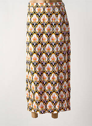 Jupe longue imprimé fantaisie orange IDANO femme