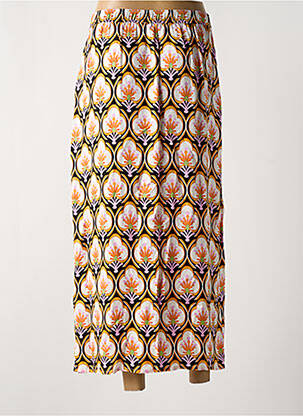 Jupe longue imprimé fantaisie orange IDANO femme
