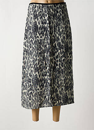 Jupe longue tissage crêpe noir YAYA femme