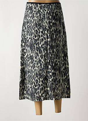 Jupe longue tissage crêpe noir YAYA femme